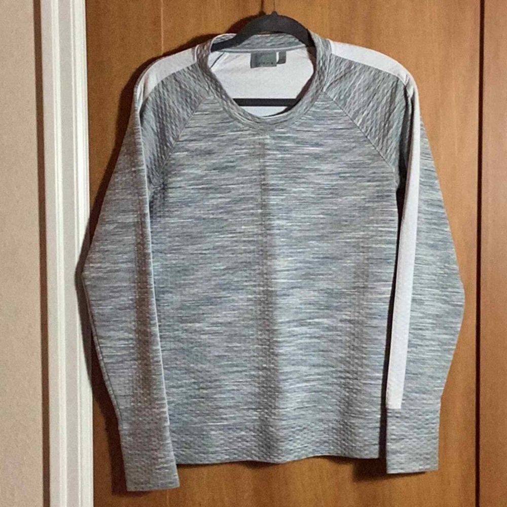 Athleta gray and white crew neck sweatshirt. Size small. - Picture 2 of 12